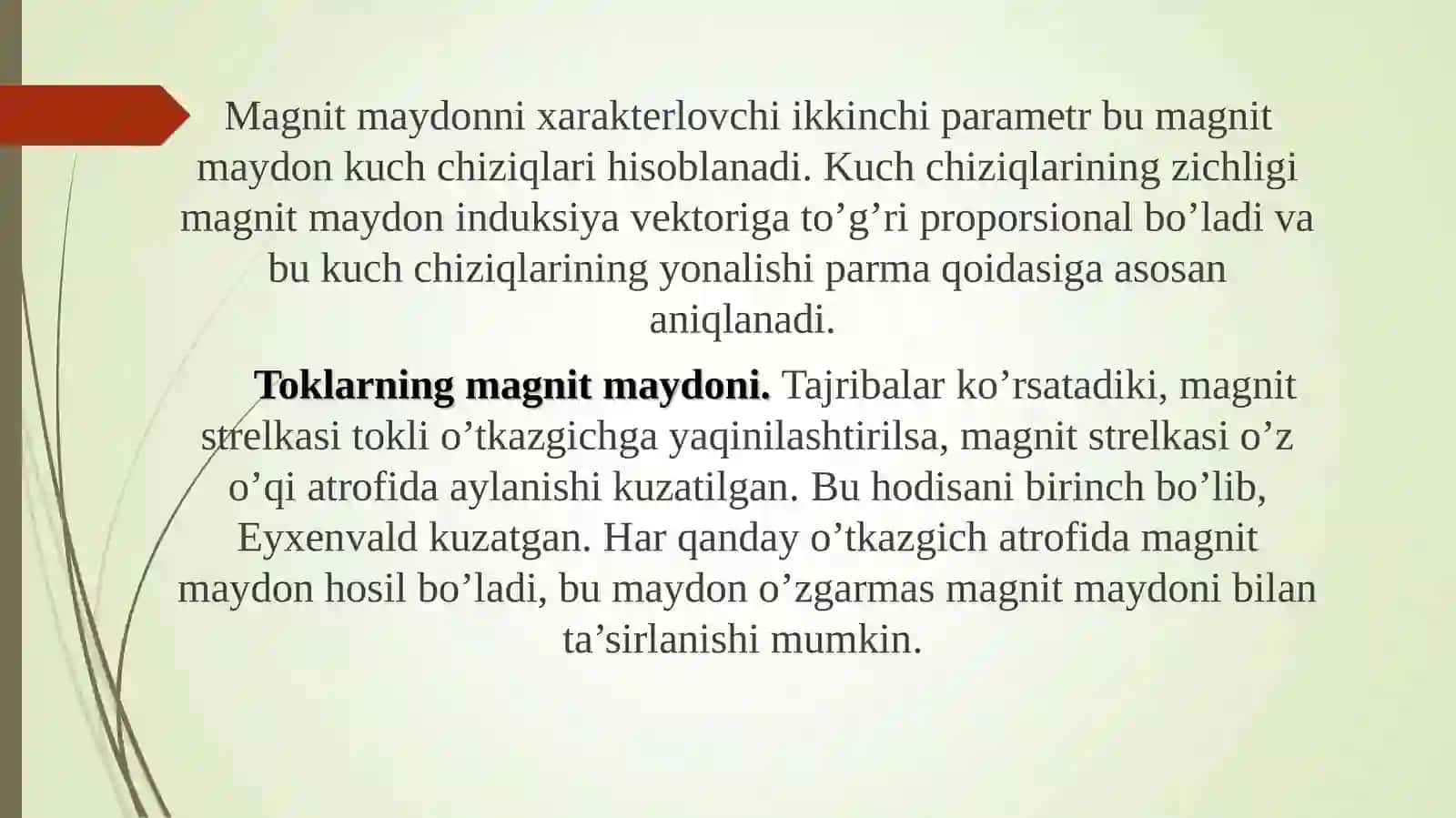 Magnit maydon induktsiyasi vektori uchun superpozitsiya printsipi. Bio-Savar-Lapas qonuni 4