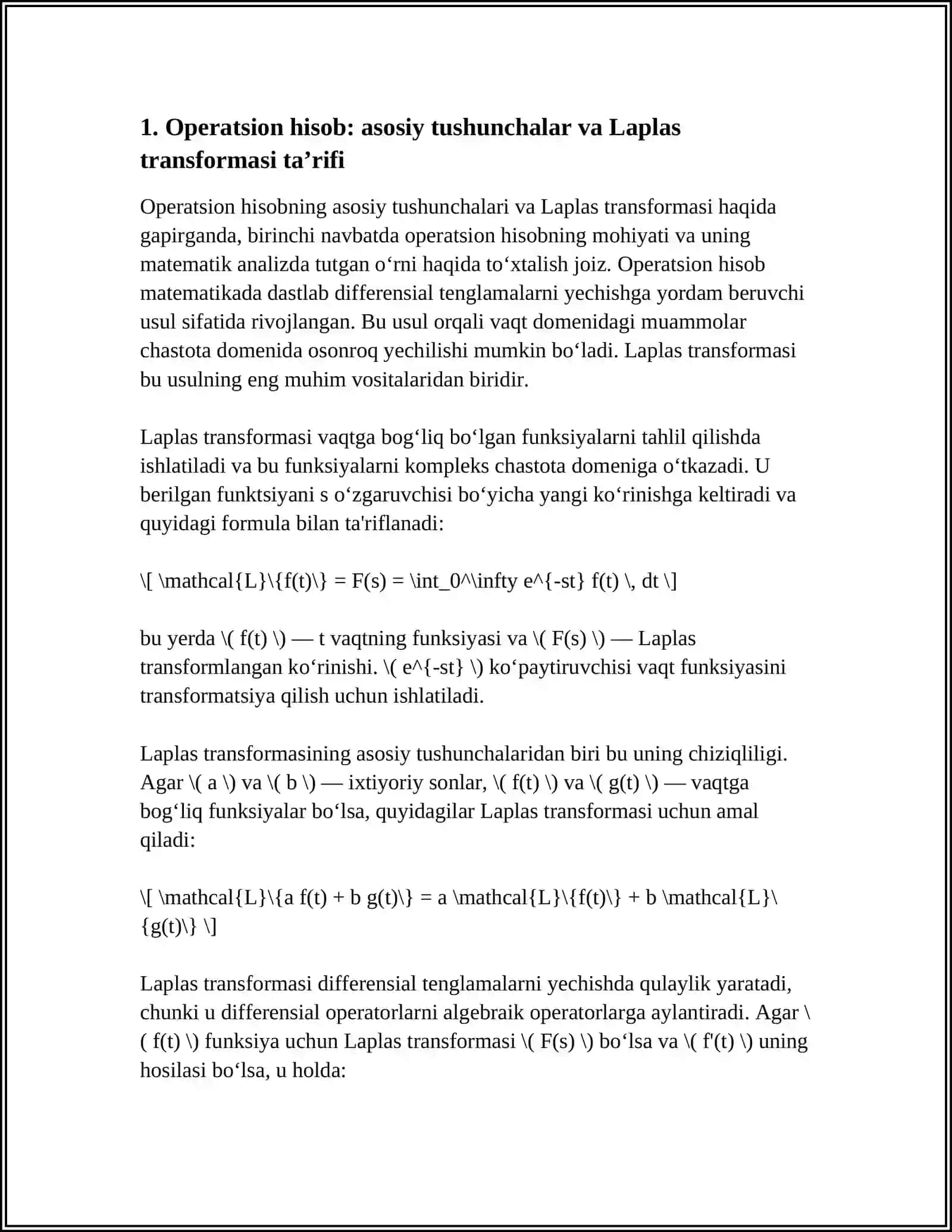 OPERATSION HISOBNING ASOSIY TEOREMALARI 4