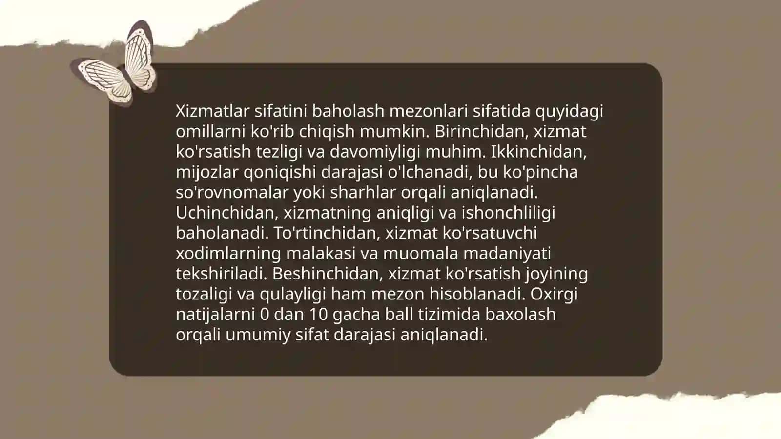 Xizmatlar sojasida standartlashtirish 4