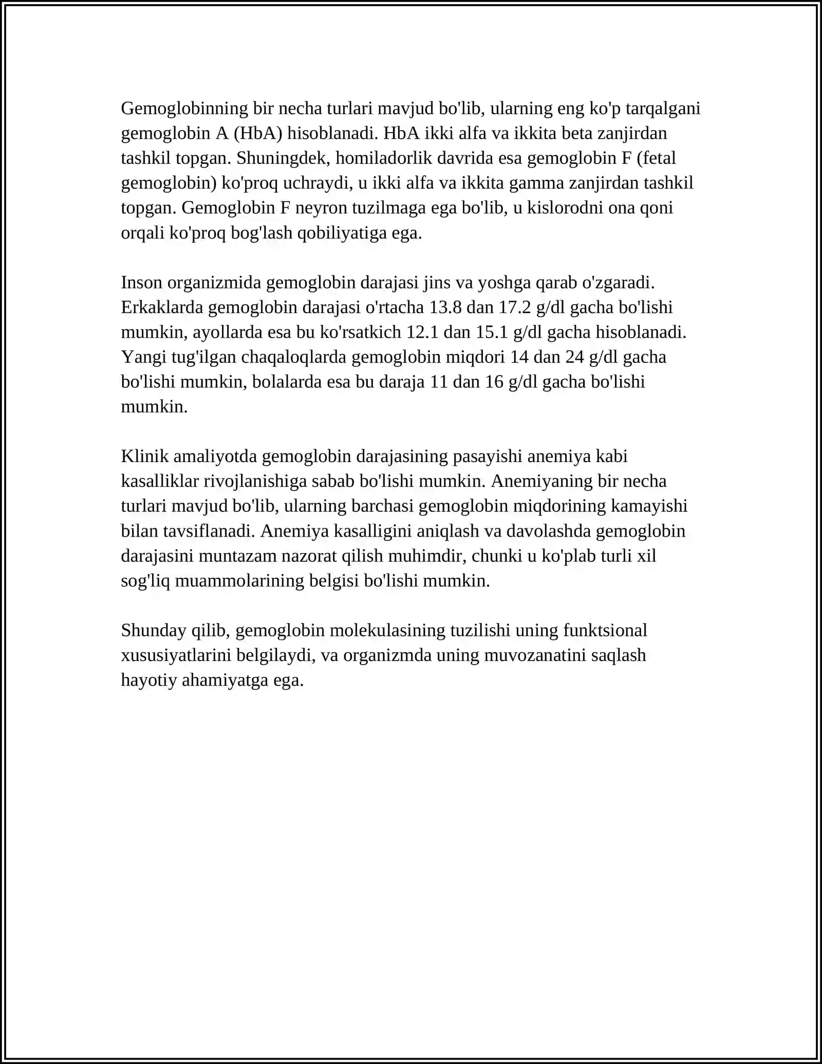 Gemoglobin va uning turlari 4