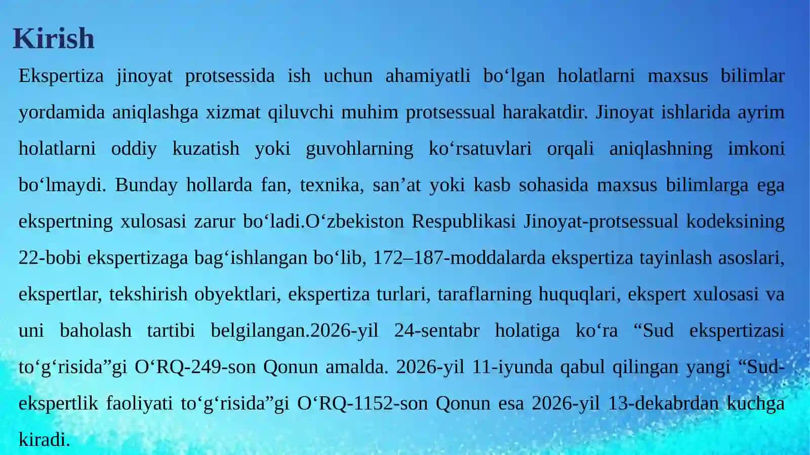 EKSPERTIZA TERGOV HARAKATINI O‘TKAZISH TARTIBI VA ASOSLARI 4
