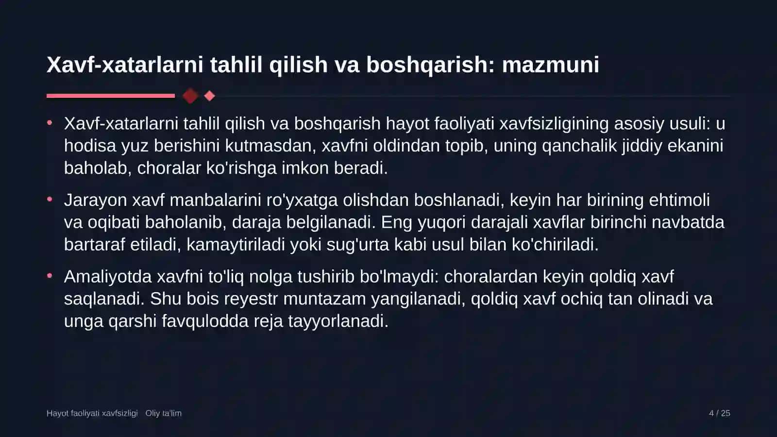 dorixonalarda xavf xatarlarni tahlil qilish va boshqarish 6439 4