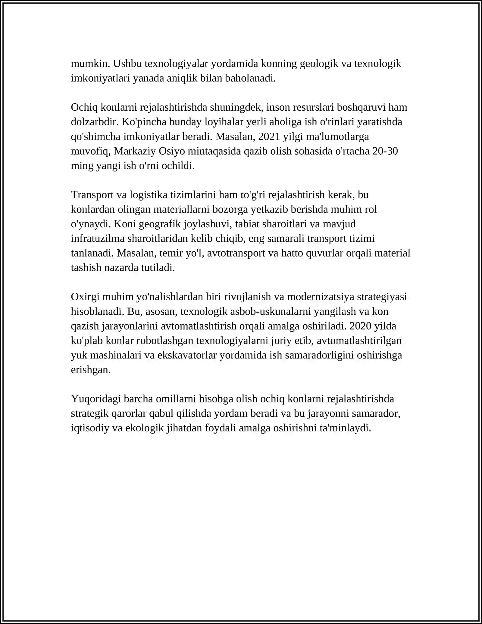 OCHIQ KON LAHIMLARI VA ULARNING QO’LLANILISHI. KAPITAL TRANSHEYALAR TIZIMI 4