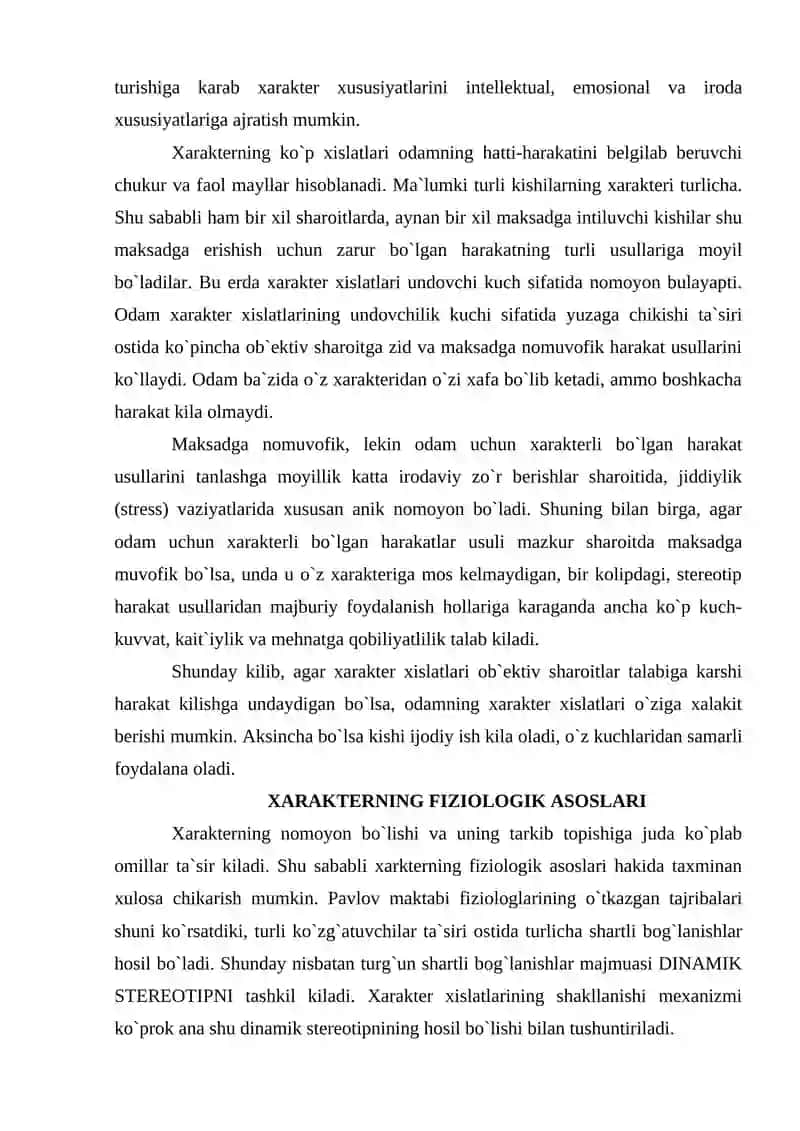 Xarakter - shaxsning individual psixologik xususiyatlari sifatida 4