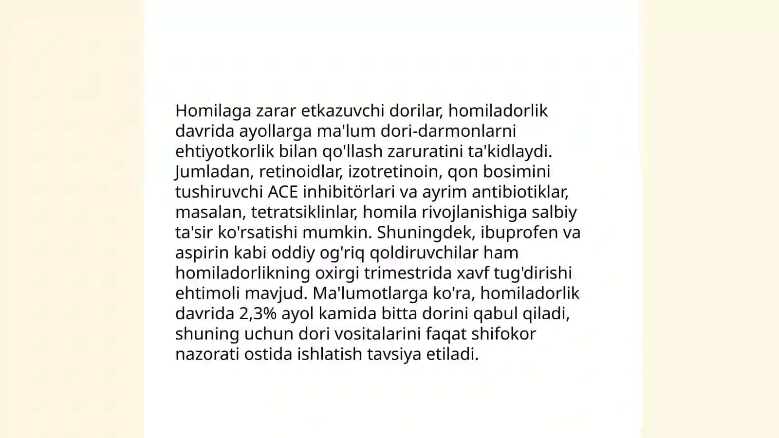 Homiladorlik davrida dorilarni qo'llashning xavflari 4