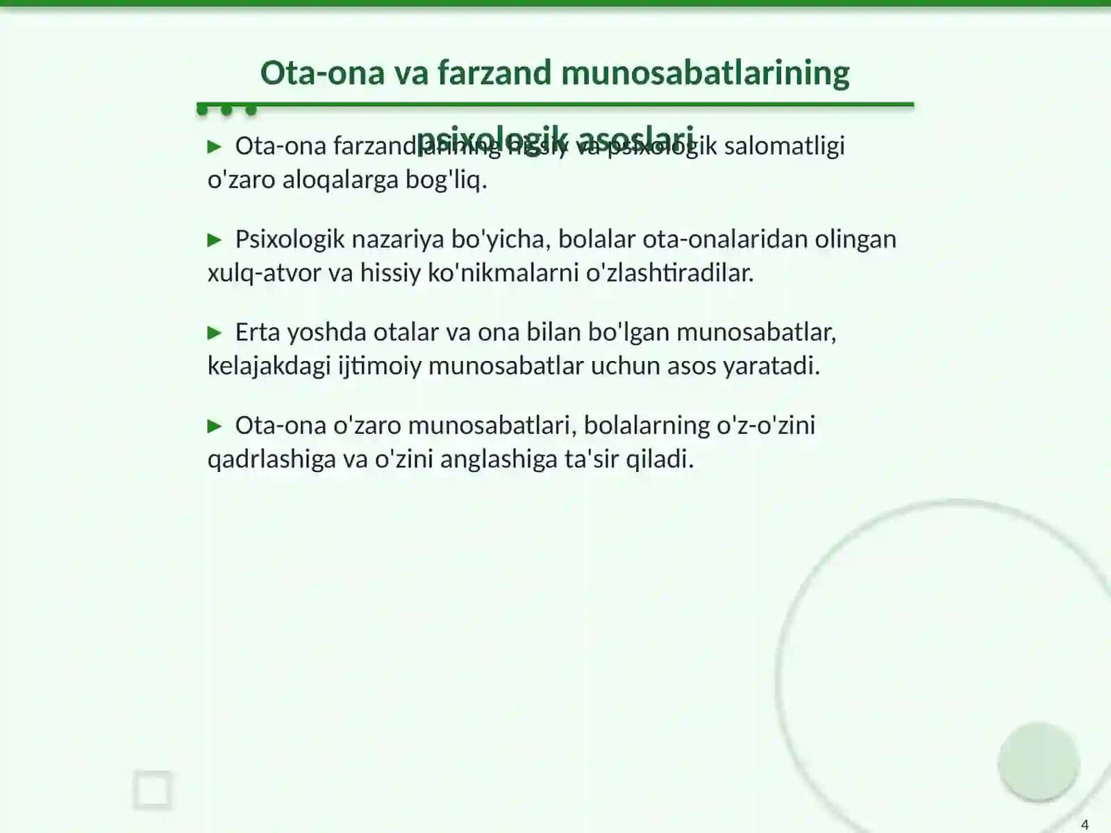 Ota-ona va Farzand O'rtasidagi Munosabatlar Psixokorreksiyasi 4