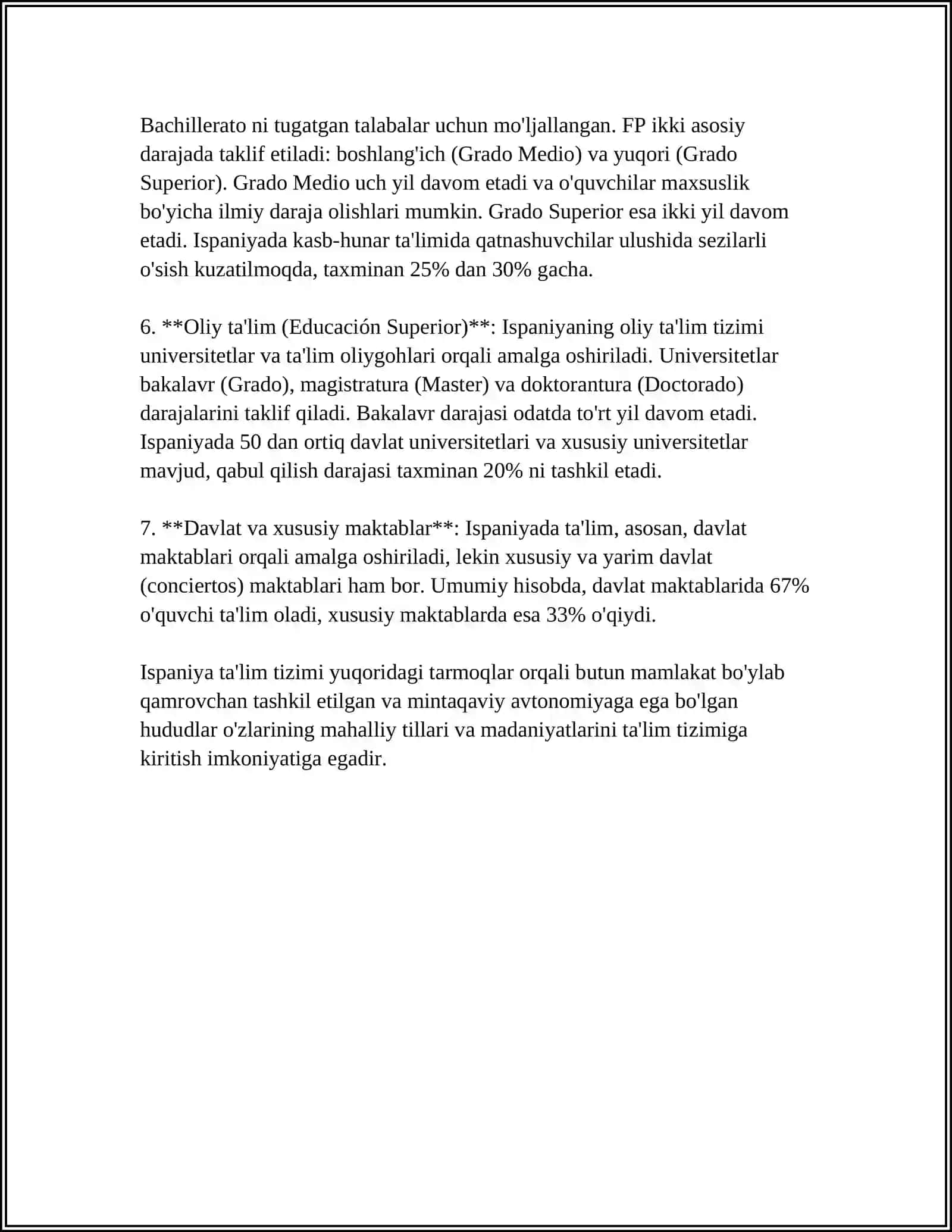 ISPANIYA TA'LIM TIZIMI VA ALOHIDA EHTIYOJI BOR BOLALARGA TA'LIM TARBIYA BERISH TIZIMI 4