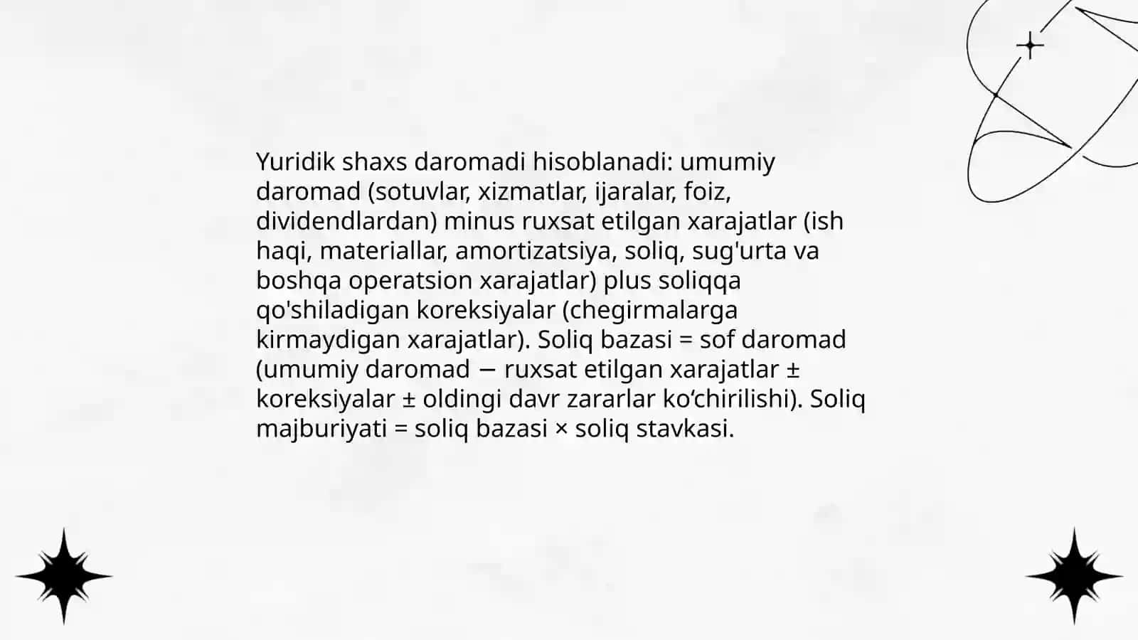 Yuridik shaxslardan olinadigan daromad solig'i hisob kitobi 4