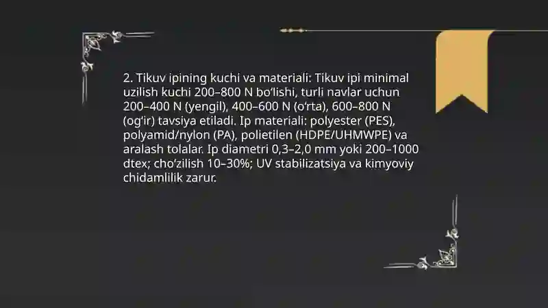 Navlarga qoʻyiladigan talablar 4