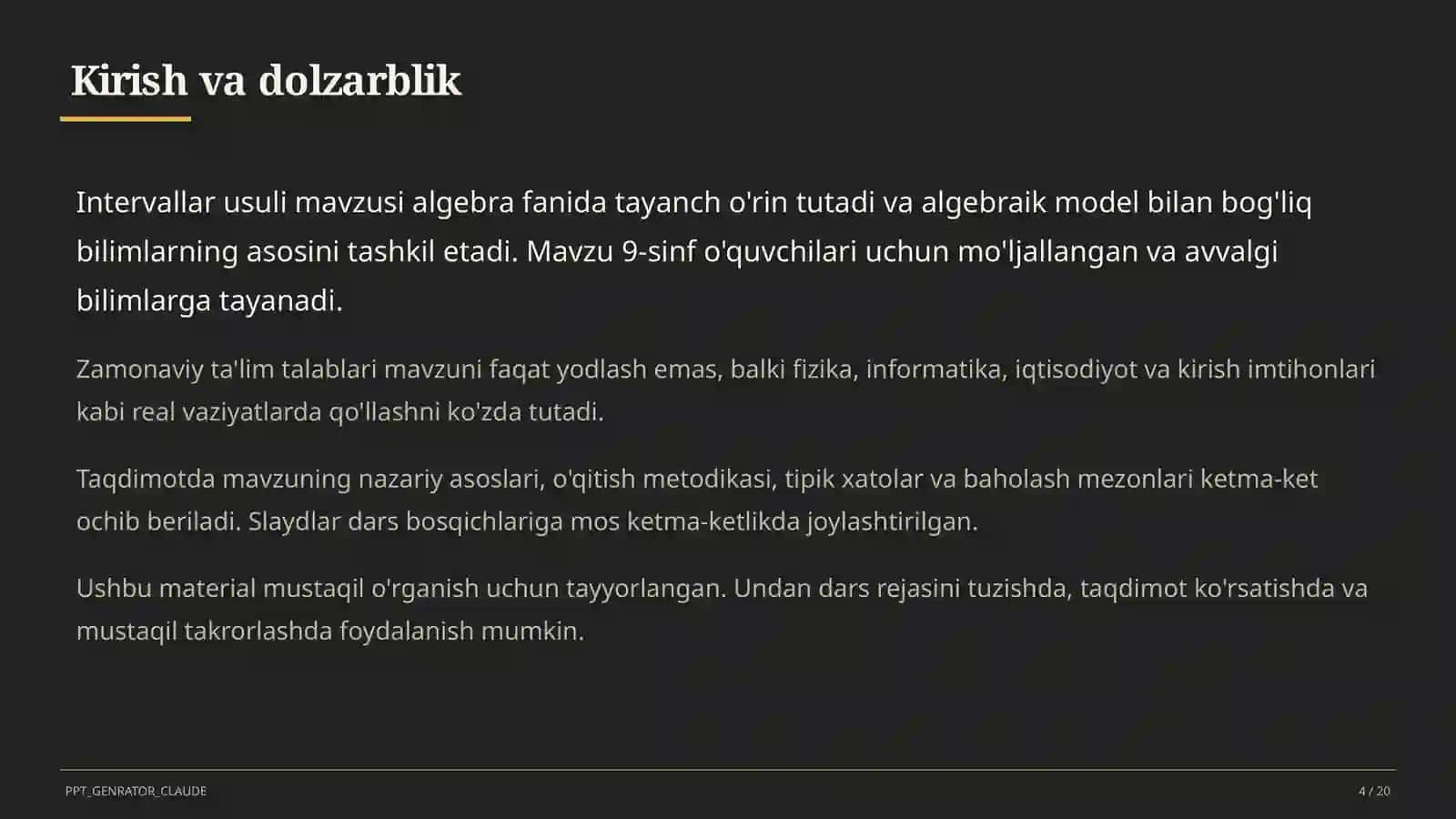 Intervallar usuli (9-sinf) 4