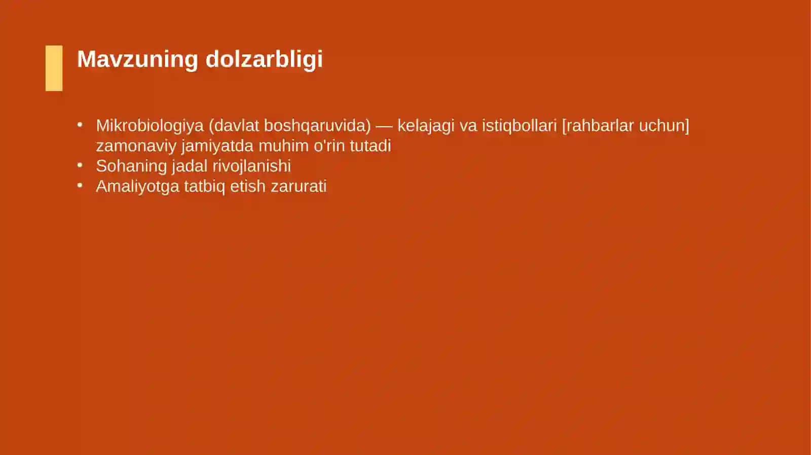 Mikrobiologiya (davlat boshqaruvida) — kelajagi va istiqbollari [rahbarlar uchun] 4
