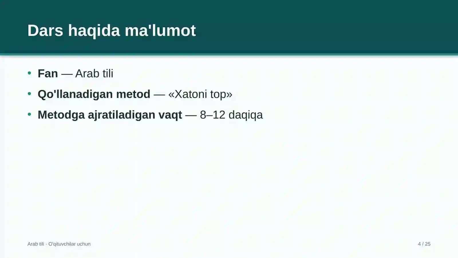 arab tili darslarida xatoni top metodidan foydalanish 6359 4