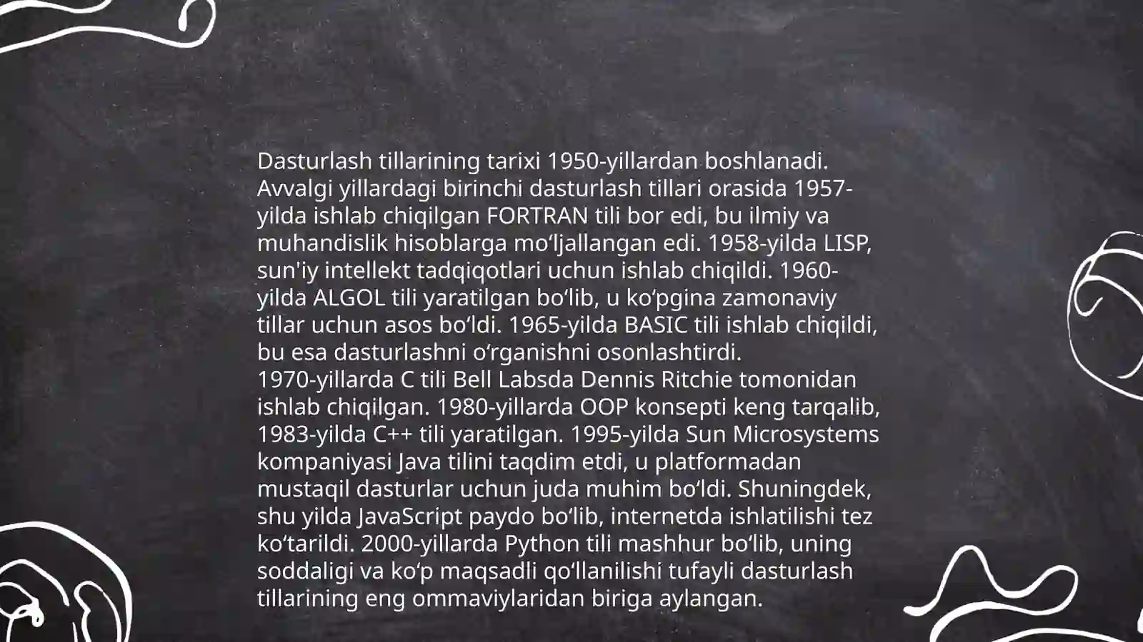 Dasturlash tillari 4