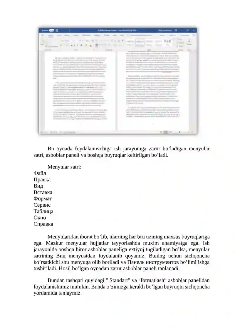 MICROSOFT WORDDA MATNLAR BILAN ISHLASH 4