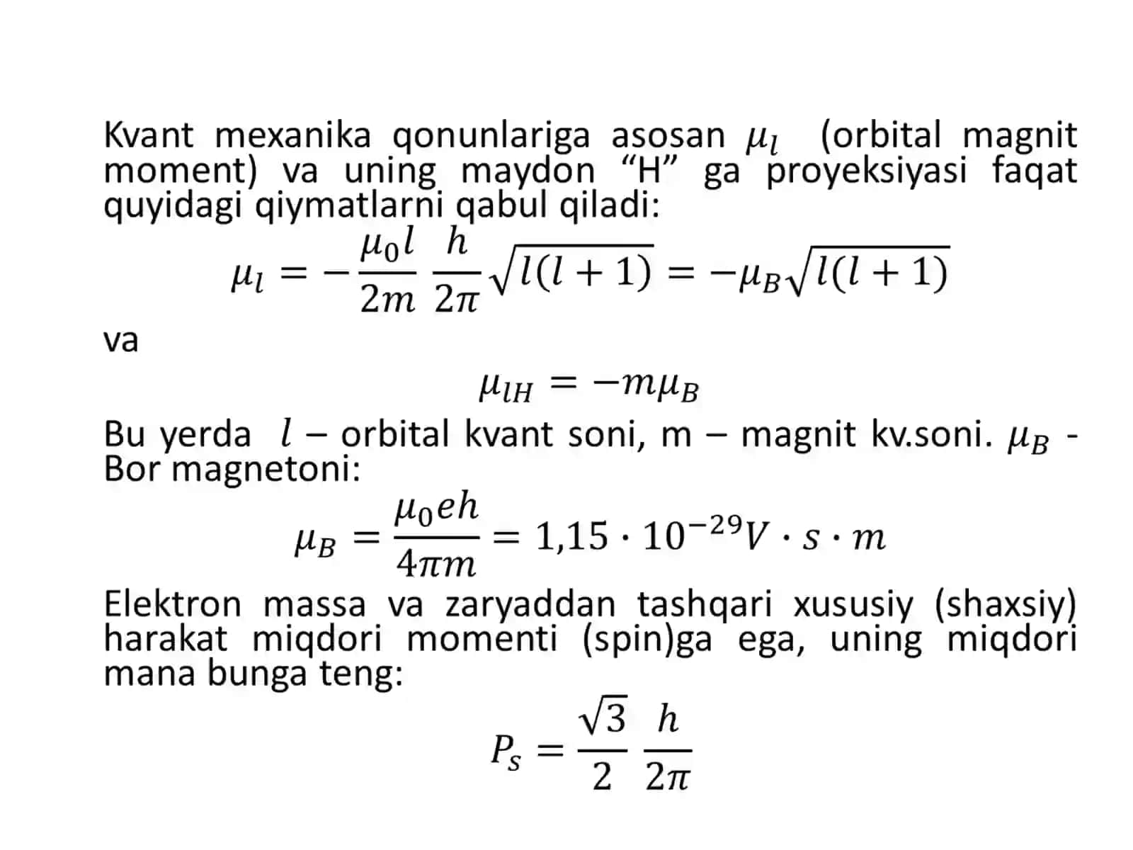 ATOMLARNING MAGNIT XOSSALARI 4