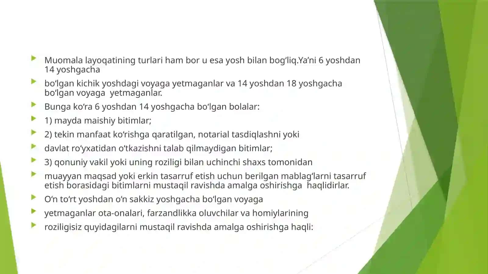 Fuqarolik huquqi sub'ektlari va ob'yektlari 4