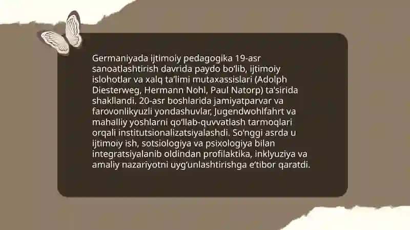 Chet elda ijtimoiy pedagogika rivojlanish tarixidan 4