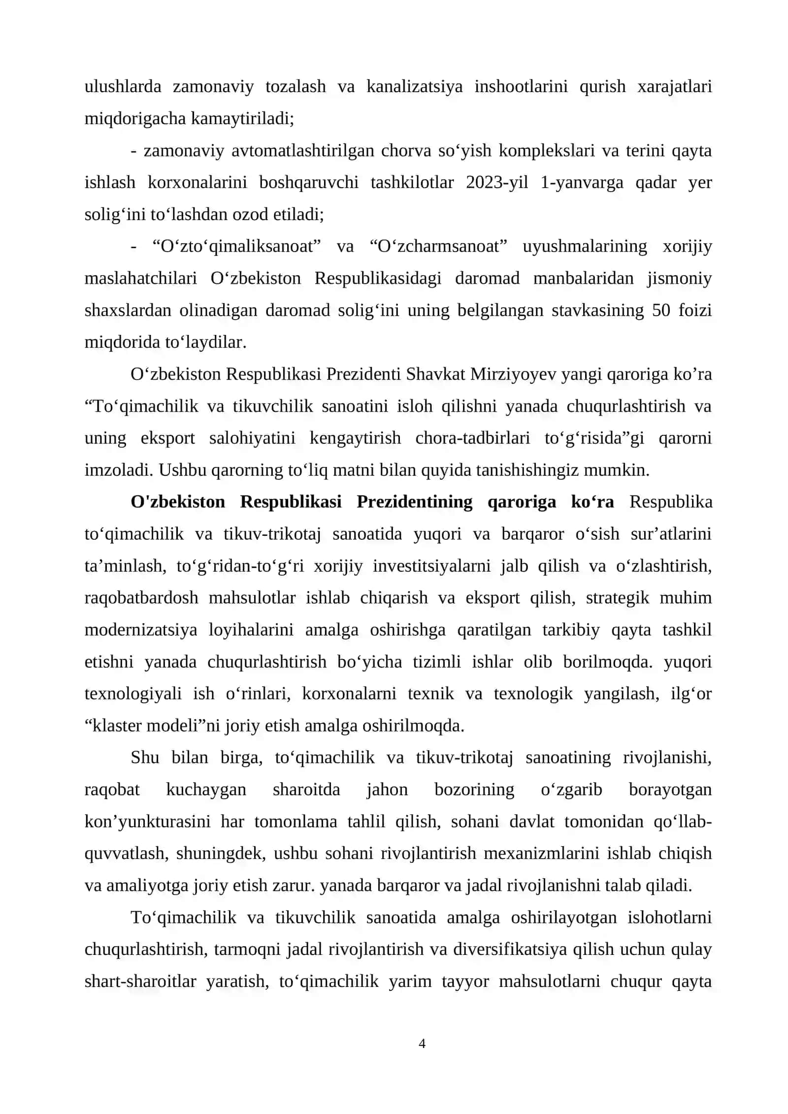 Buxoro viloyati Shofirkon tumanida choyshabbob assortimentdagi to’qima ishlab chiqarish korxonasini loyihalash 4