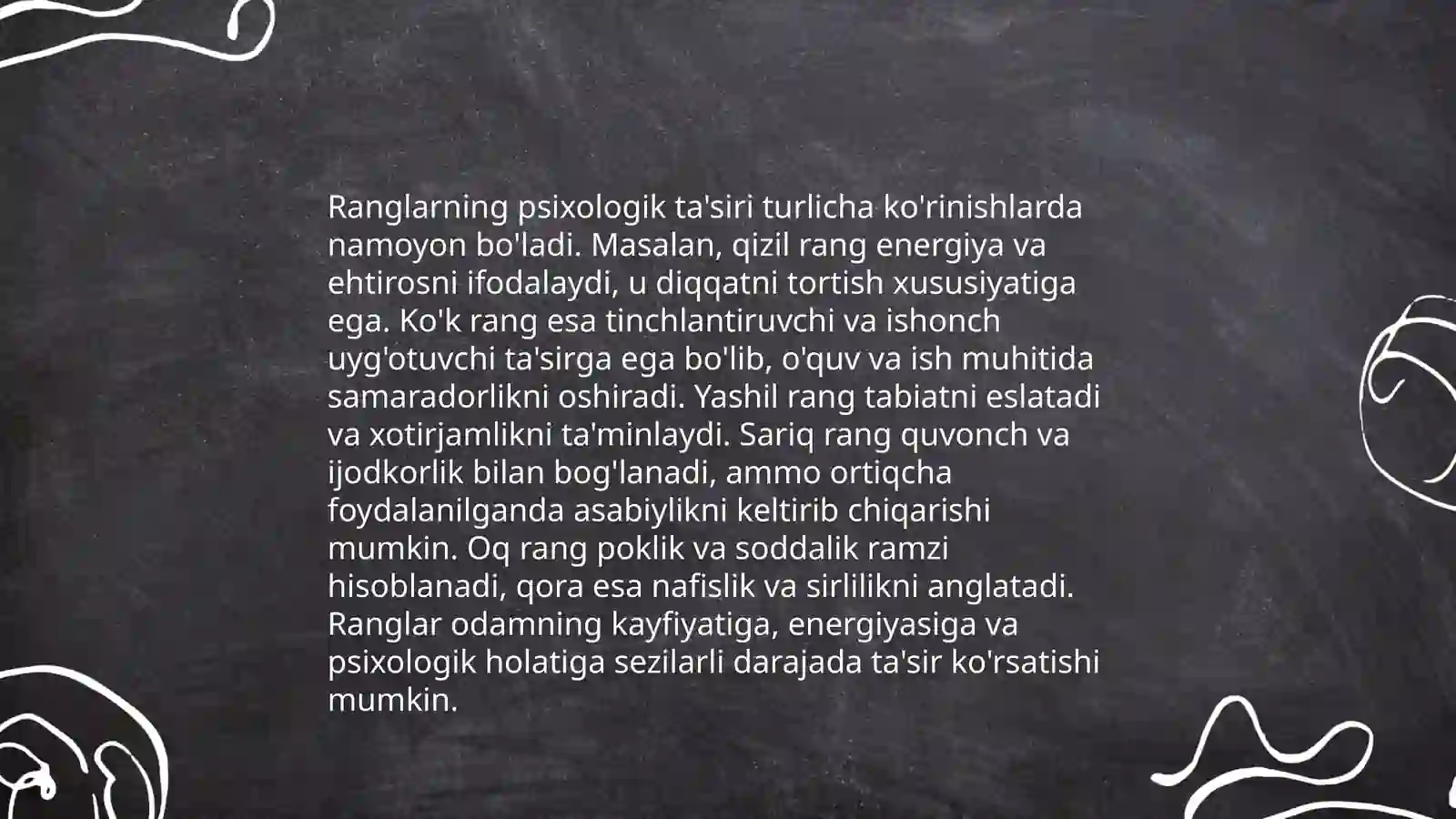 Ranglarning tasnifi 4