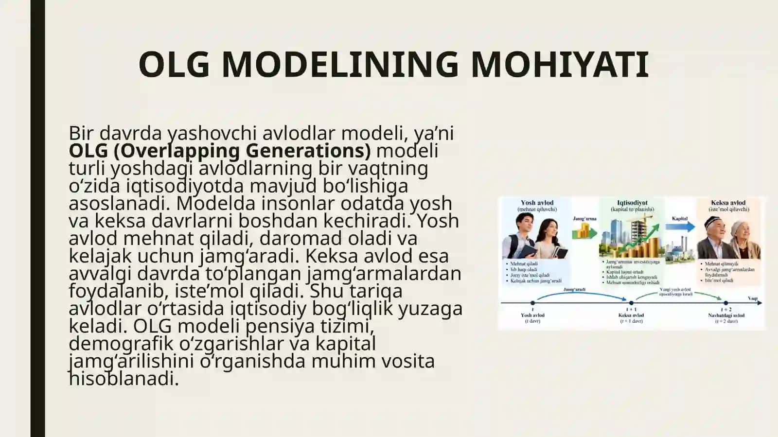 Abadiy davomiylik va bir davrda yashovchi avlodlar modeli (OLG) 4