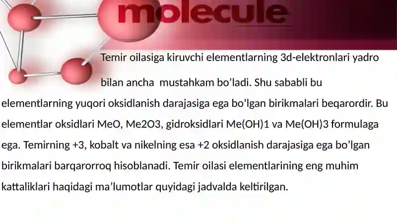 Davriy Sistemada VIII B-Guruhi Elementlari 4