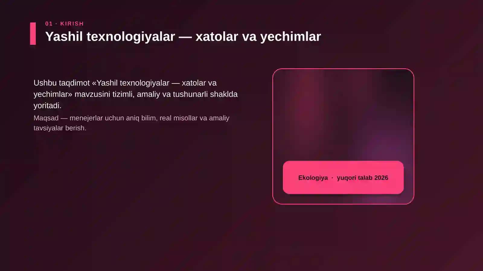 Yashil texnologiyalar — xatolar va yechimlar 4