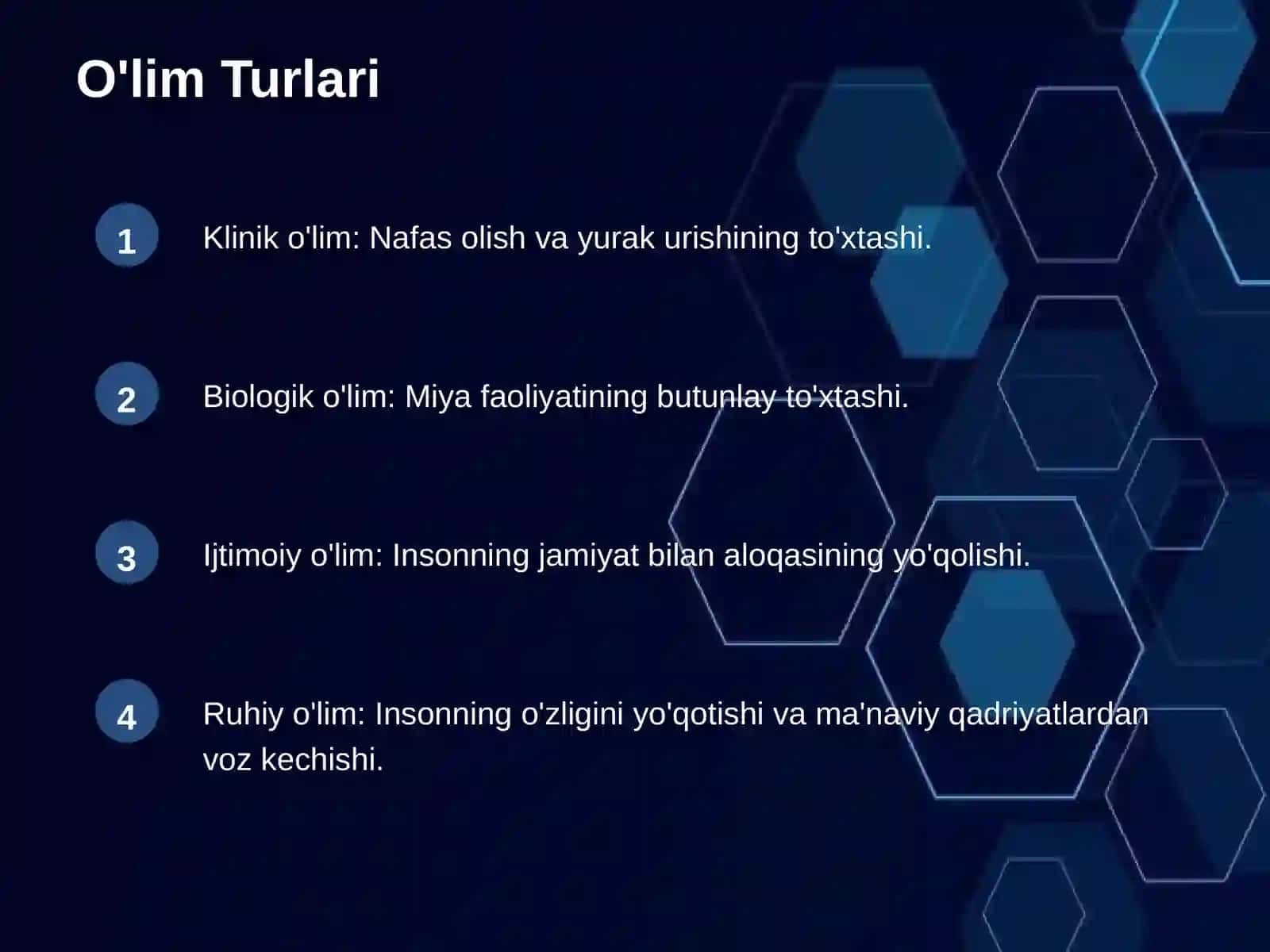 O'lim: Mohiyati, Sabablari va Natijalari 4