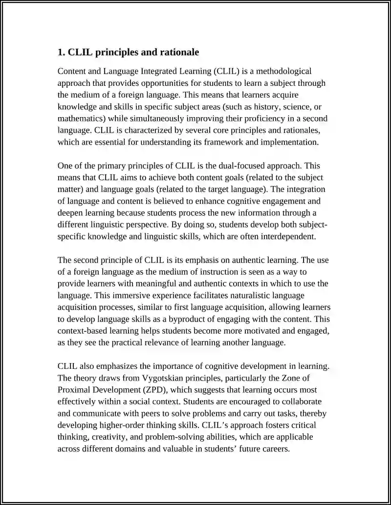 CLIL (CONTENT AND LANGUAGE INTEGRATED LEARNING) 4