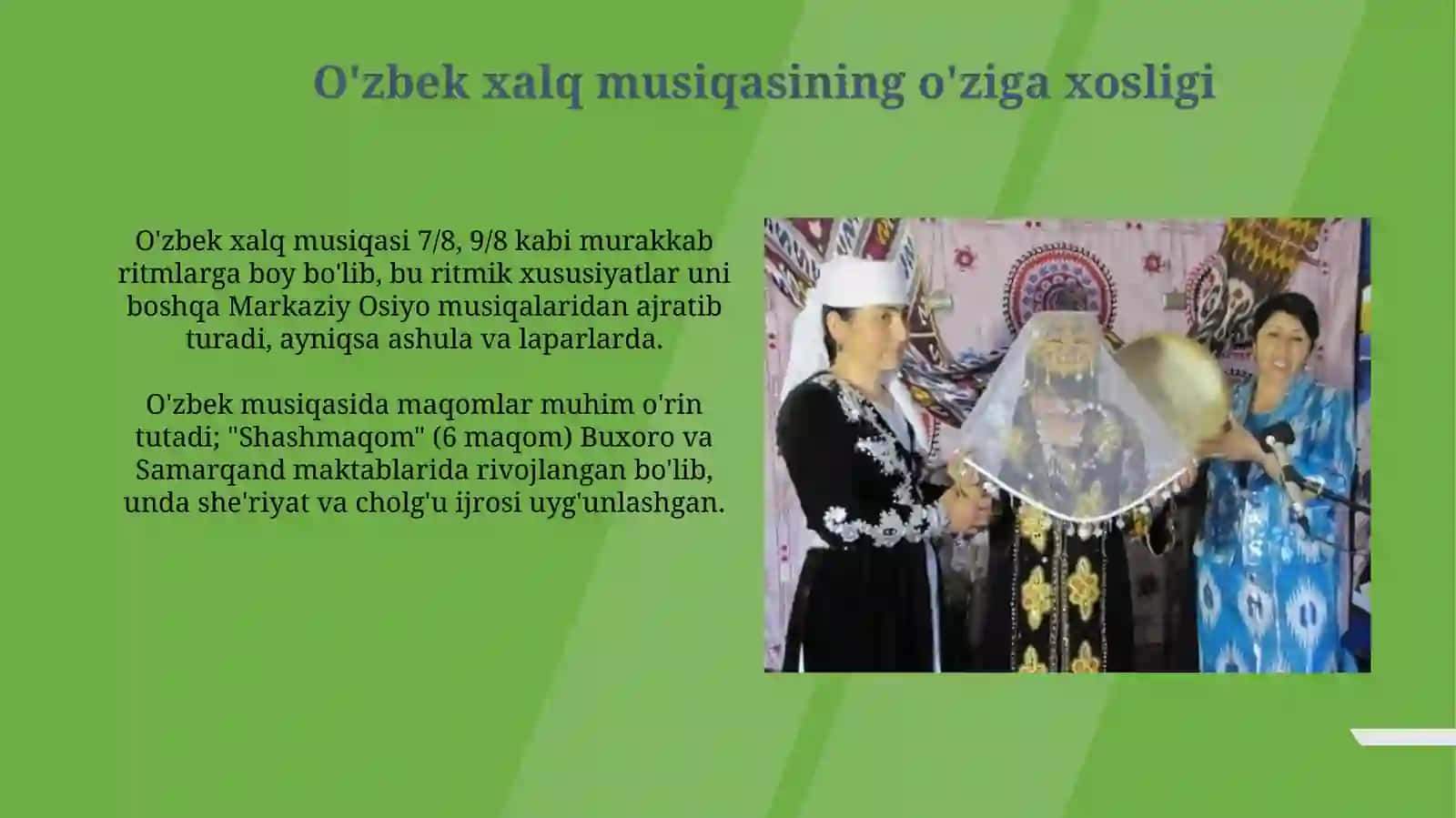 Maxalliy uslublarning O’zbek xalq musiqa ijodida tutgan o’rni 4