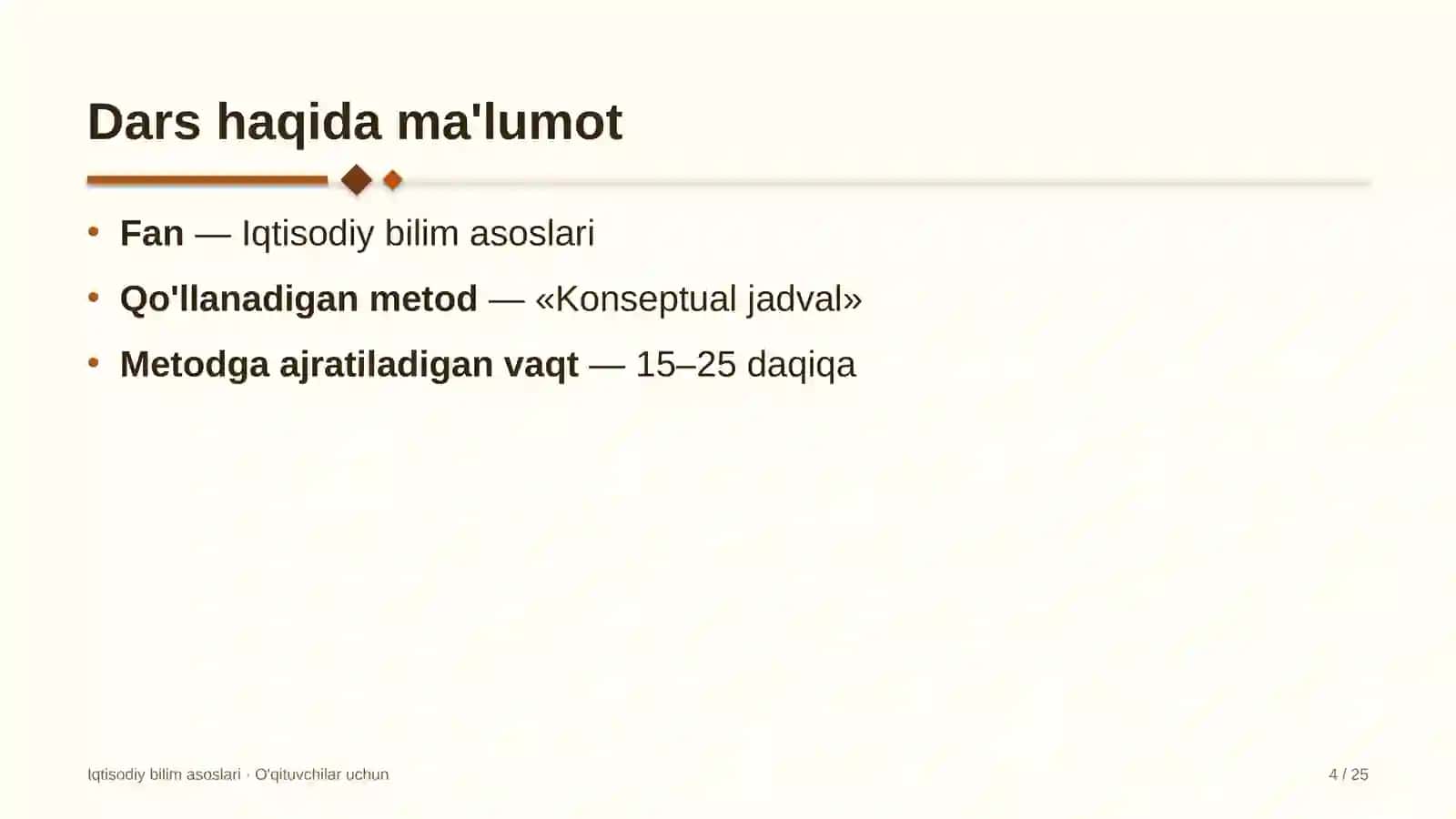 iqtisodiy bilim asoslari darslarida konseptual jadval metodidan foydalanish 4678 4