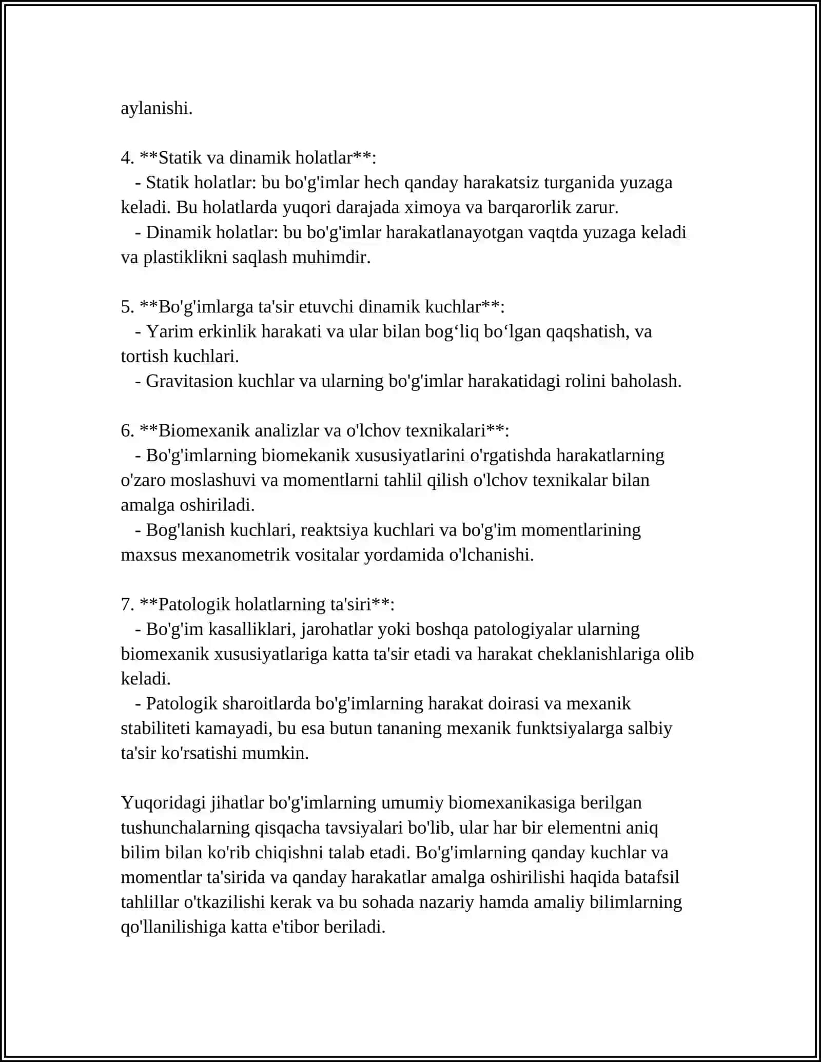 BO'G'IMLARNING BIOMEXANIKASI. BIRLASHMALARNING RENTGENANATOMIYASI 4