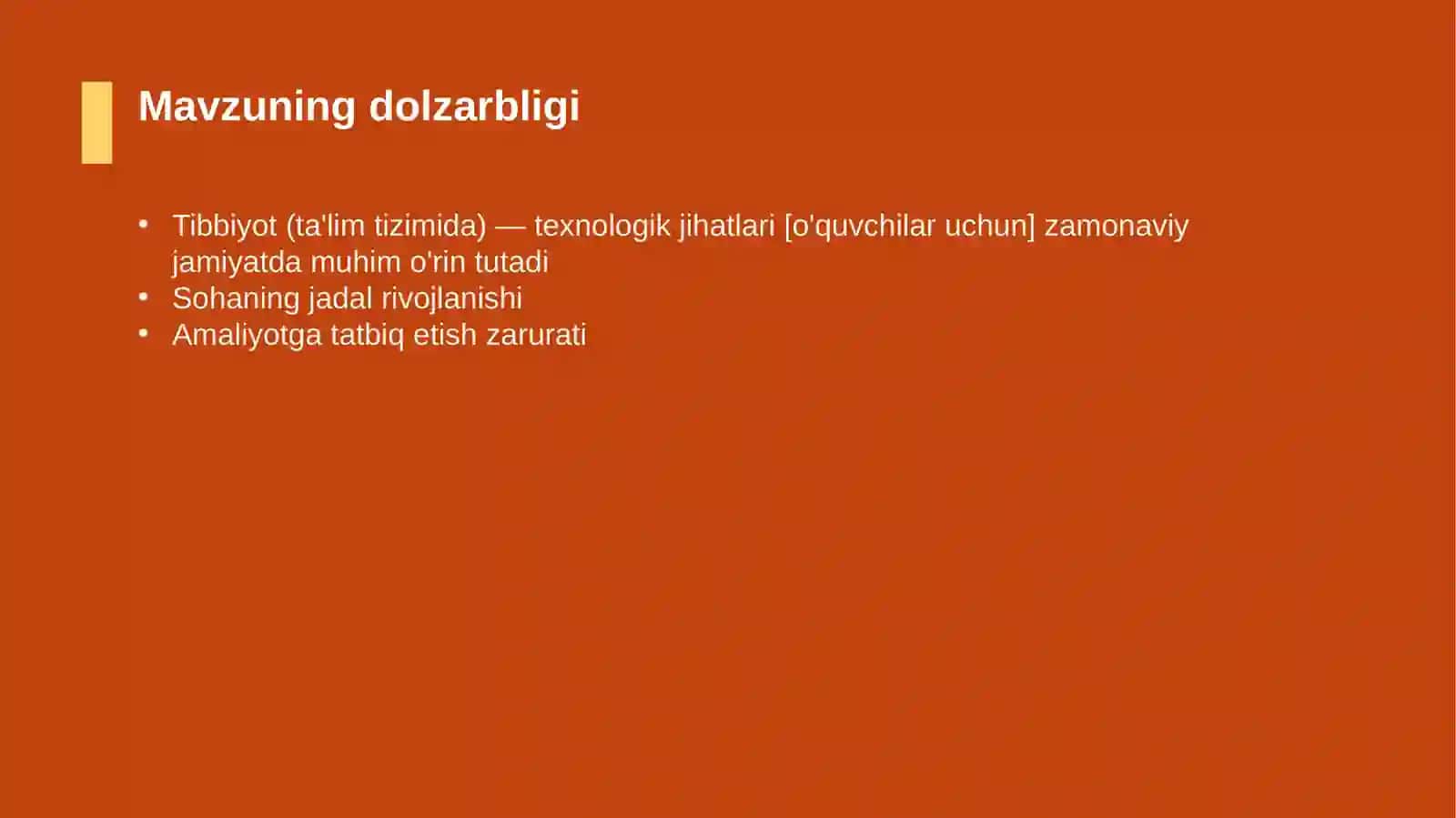 Tibbiyot (ta'lim tizimida) — texnologik jihatlari [o'quvchilar uchun] 4