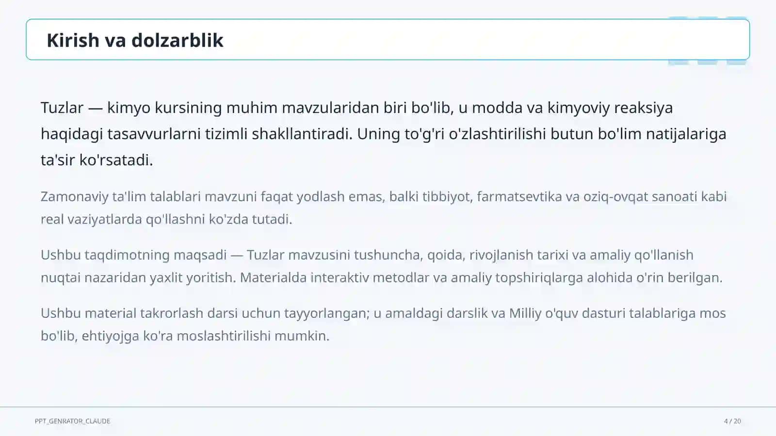 Tuzlar (8-sinf) 4