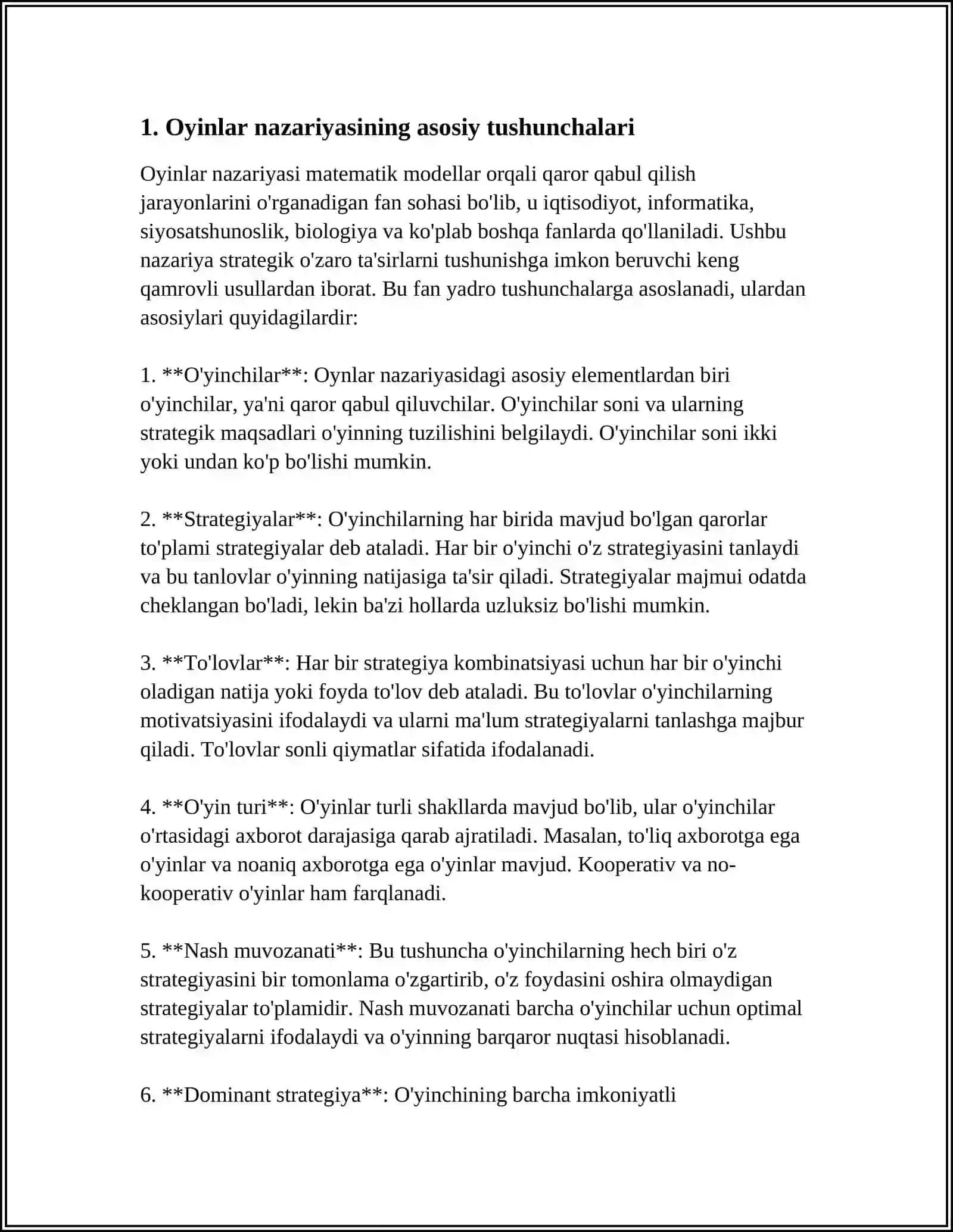 OYINLAR NAZARYASINI TARKIBIY JIHATDAN TAKOMILLASHTIRISH 4