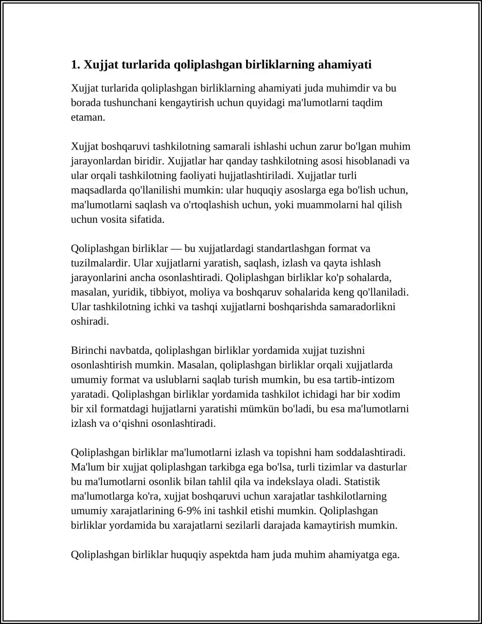 XUJJAT TURLARIDA QOLIPLASHGAN TURGʻUNLASHGAN BIRLIKLARNING ISHLATILISHI 4