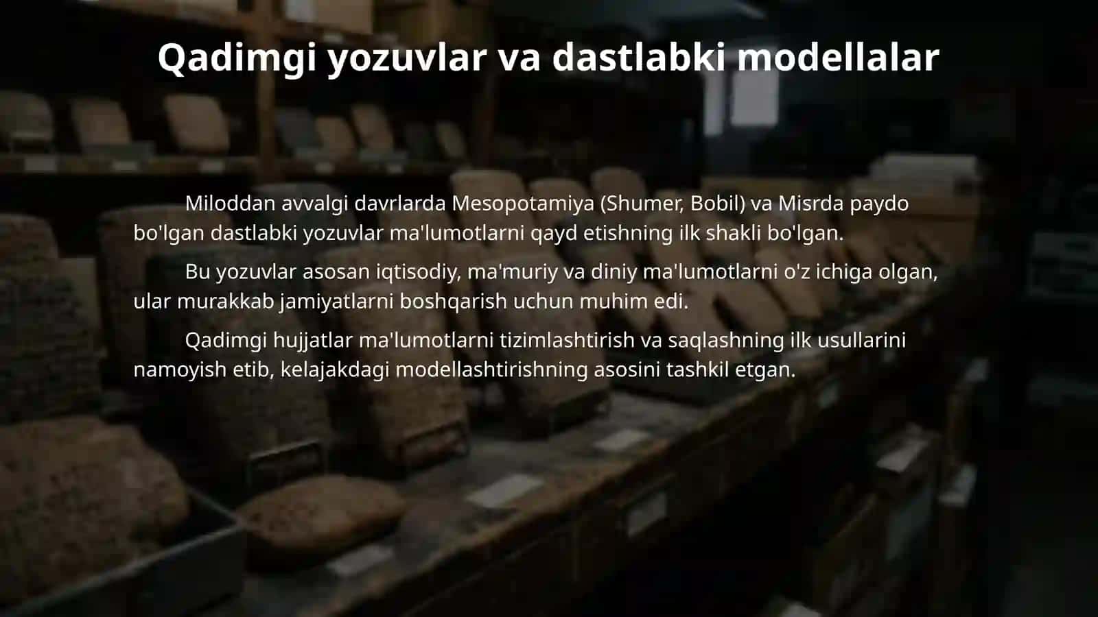 Tarixiy maʼlumotlar modellari 4