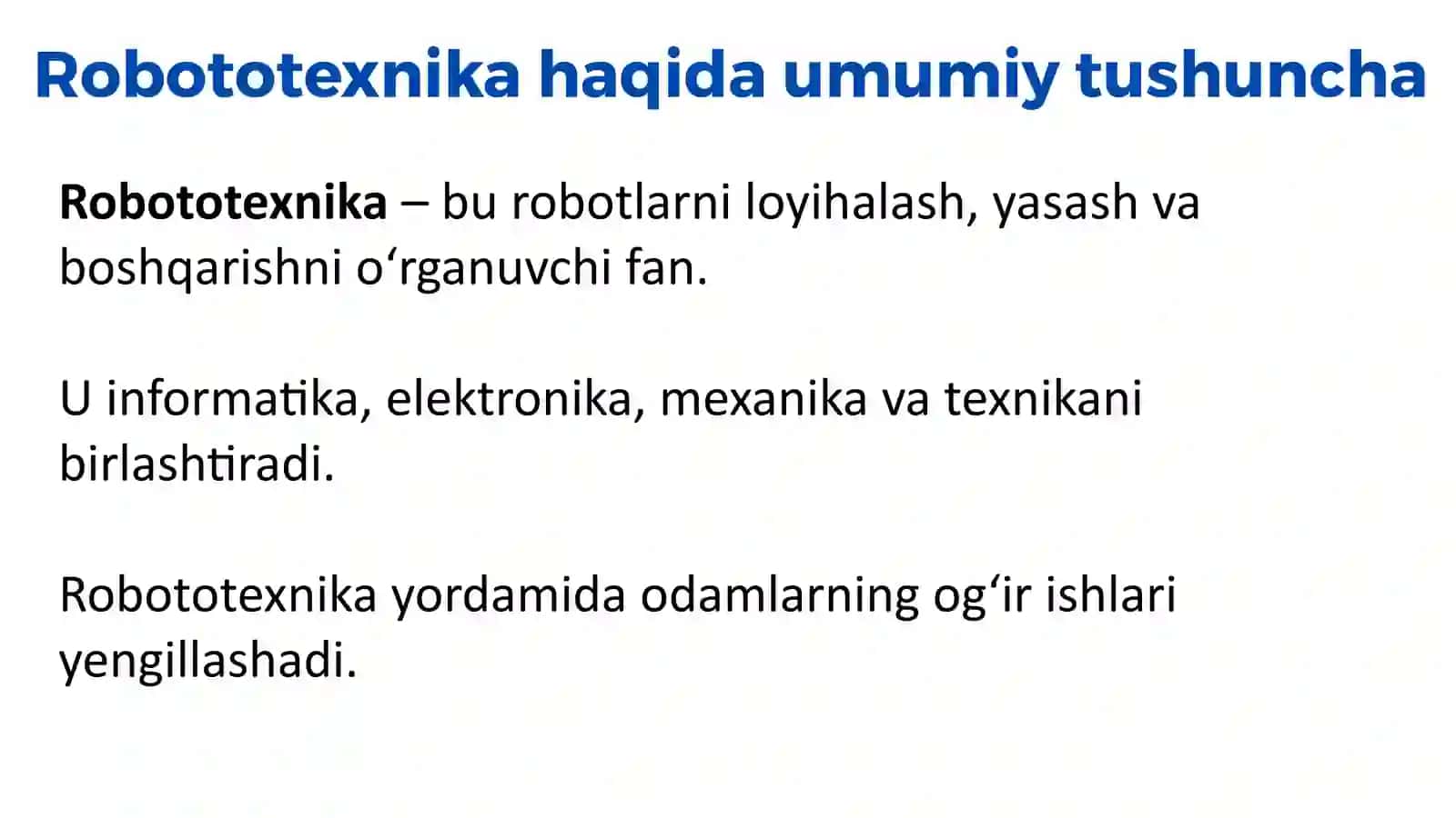 Robototexnika haqida umumiy tushuncha 4