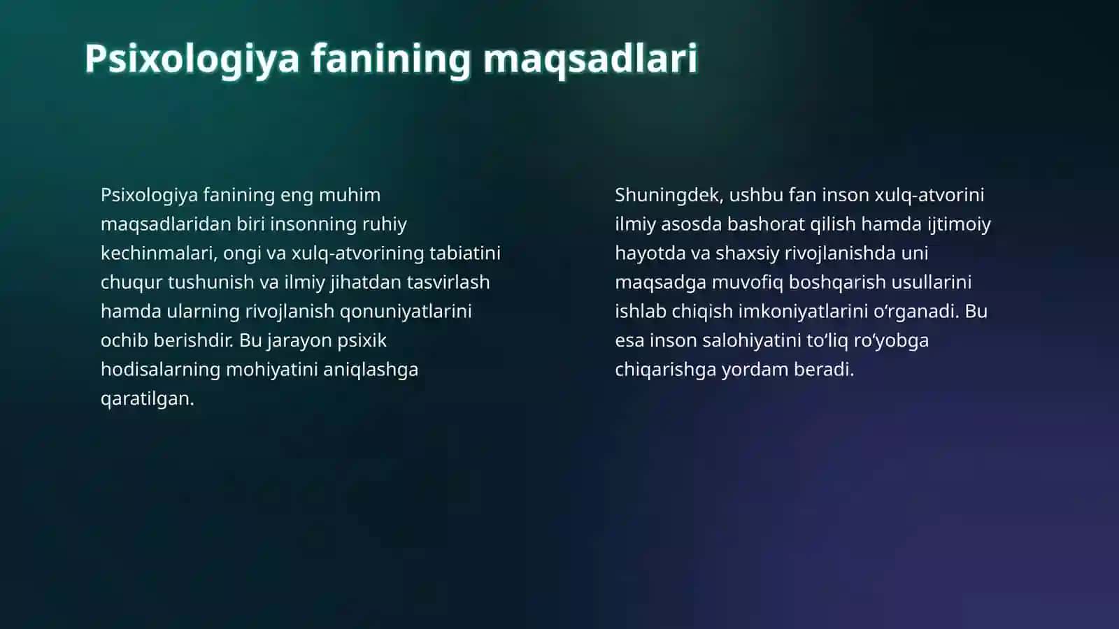 Psixologiya fanining  maqsad va vazifalari  hamda  uning rivojlanish tarixi 4