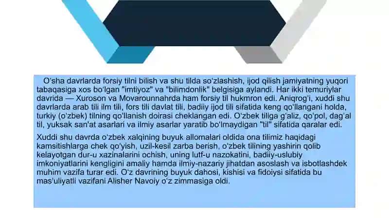 Alisher Navoiyning tilning paydo boʻlishi haqidagi qarashlari va ularning asosi 4