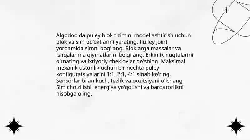 Algodoo da lever mexanizmini modellashtirish 4