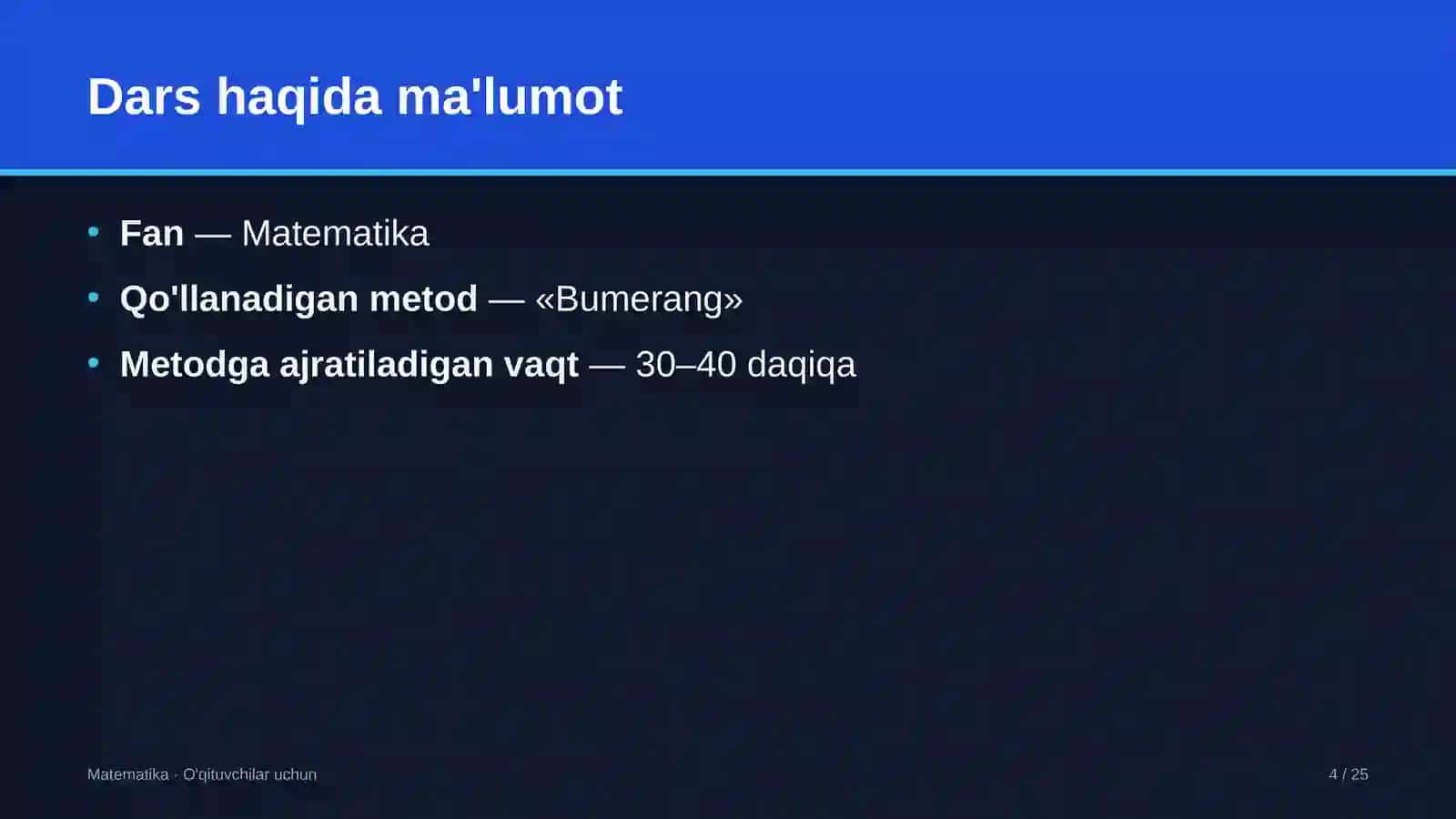 matematika darslarida bumerang metodidan foydalanish 8053 4