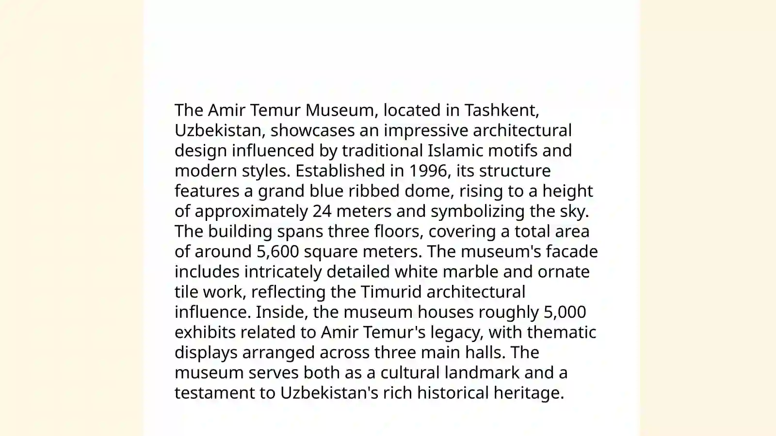 Amir Temur museum 4