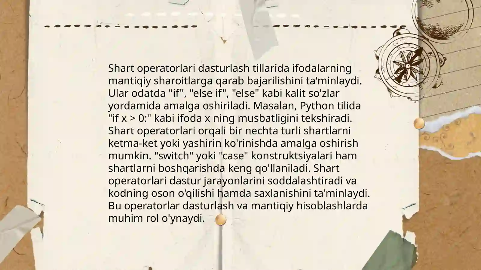 If-else va for operatorlariga c# da taqdimot 4