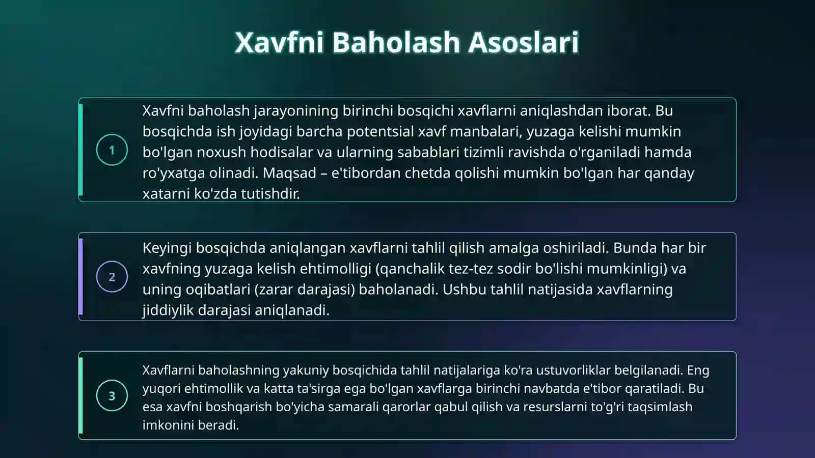 Xavfni baholash ish,ruxsatnomalari va ishlarni rejalashtirish 4