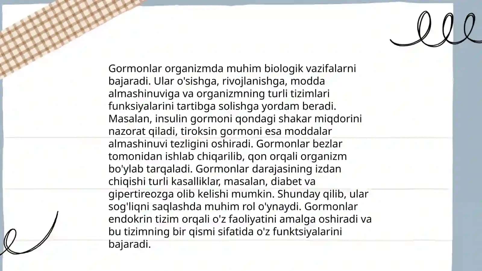 Endokrin tizimning inson organizmi va xulq-atvorning ahamiyati 4