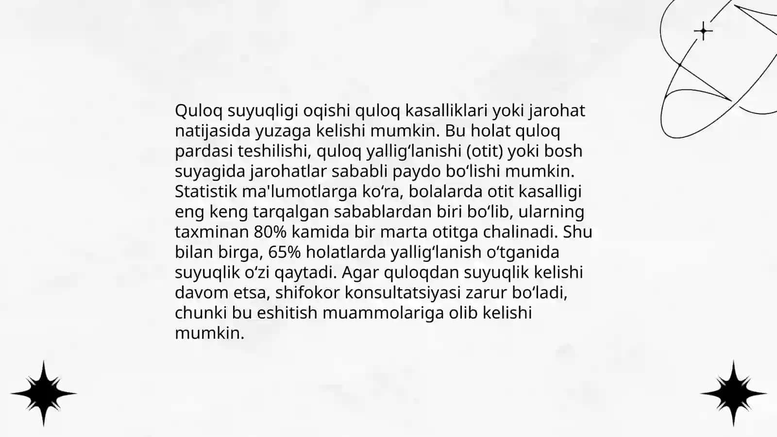 Inson eshitish organlari asosiy patologiyasi.Inson eshitish qobiliyatini o’rganish metodlari 4