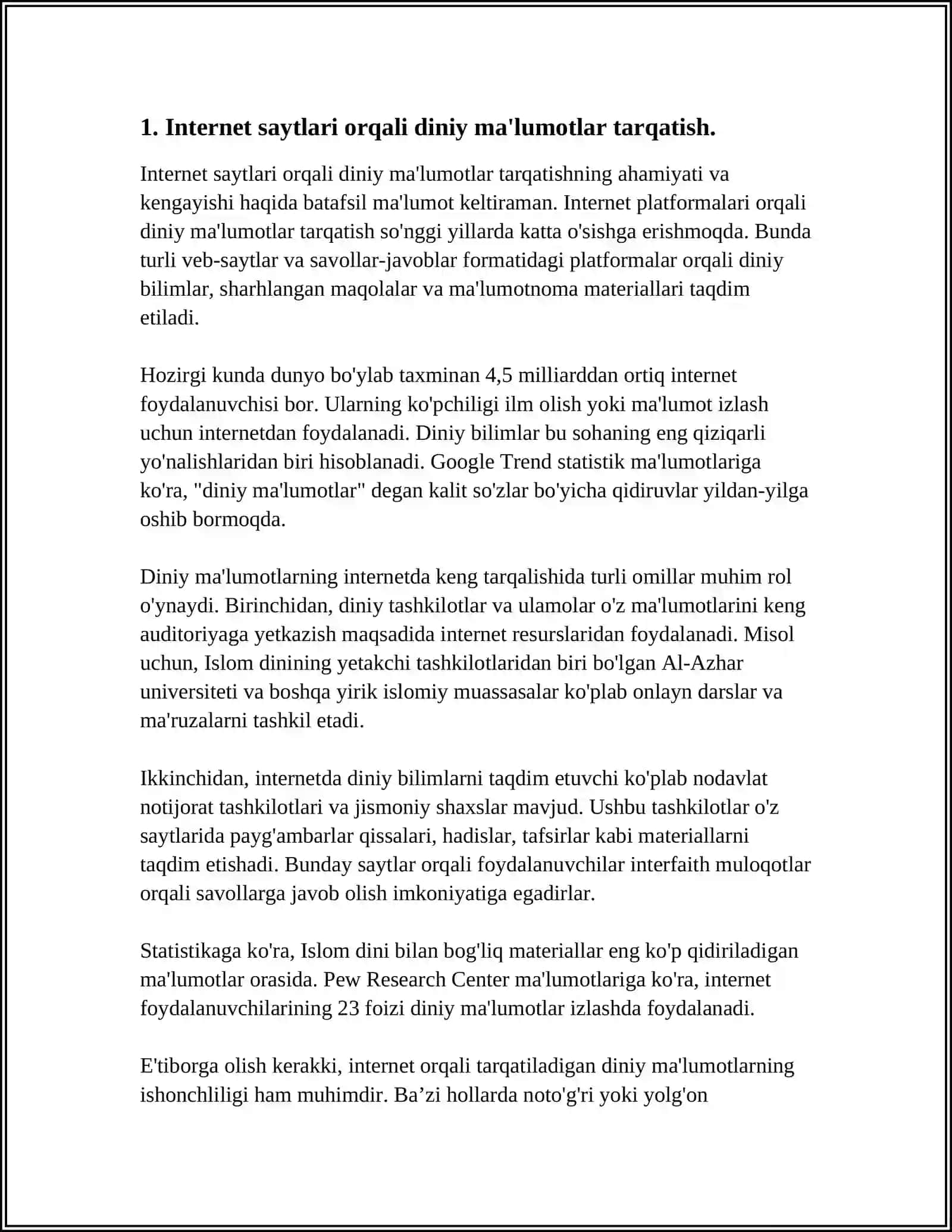 INTERNET SAYTLARI VA IJTIMOIY TARMOQLARDA DINIY TARGʻIBOT USULLARI 4