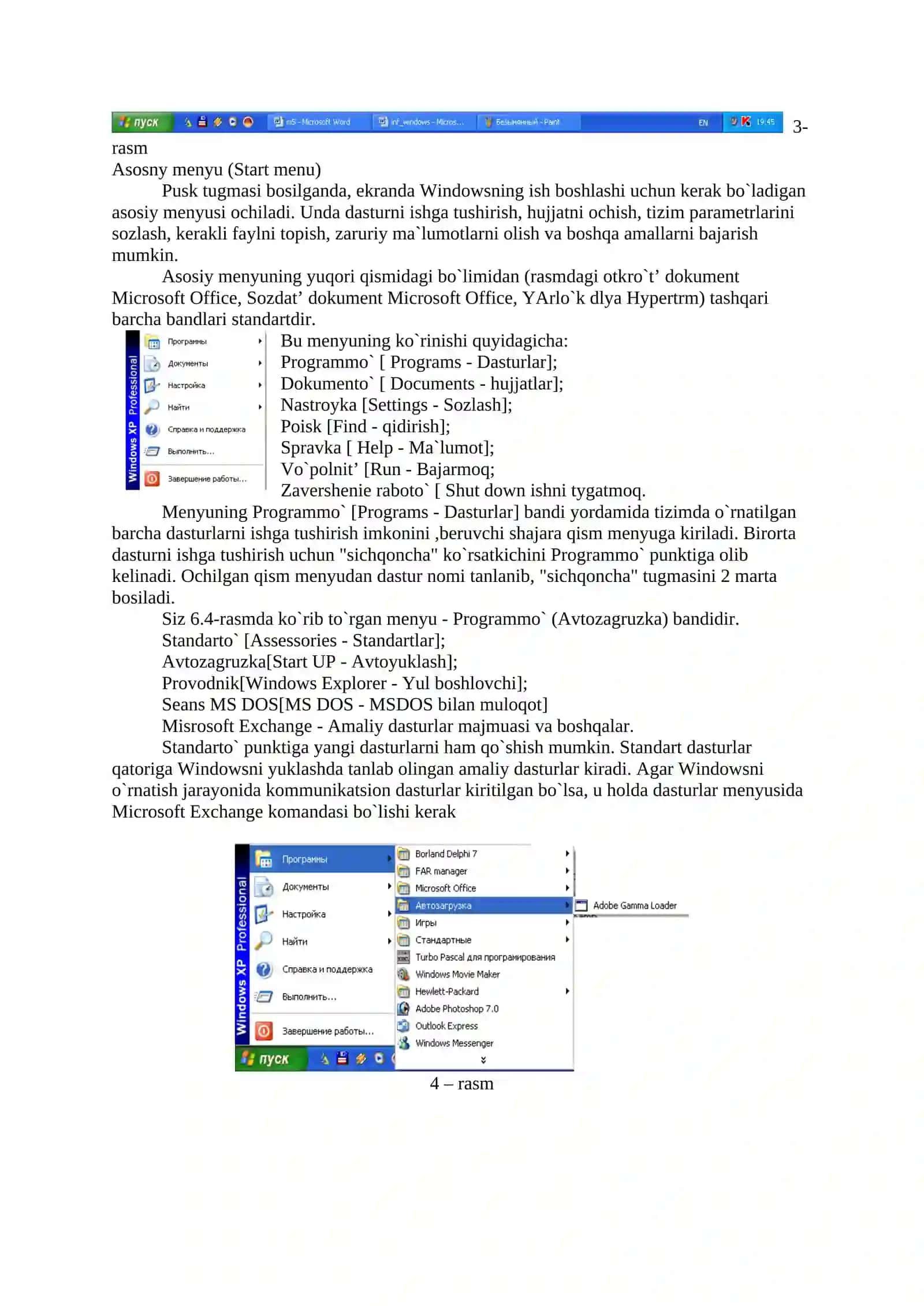 Windows operatsion sistemasi 4
