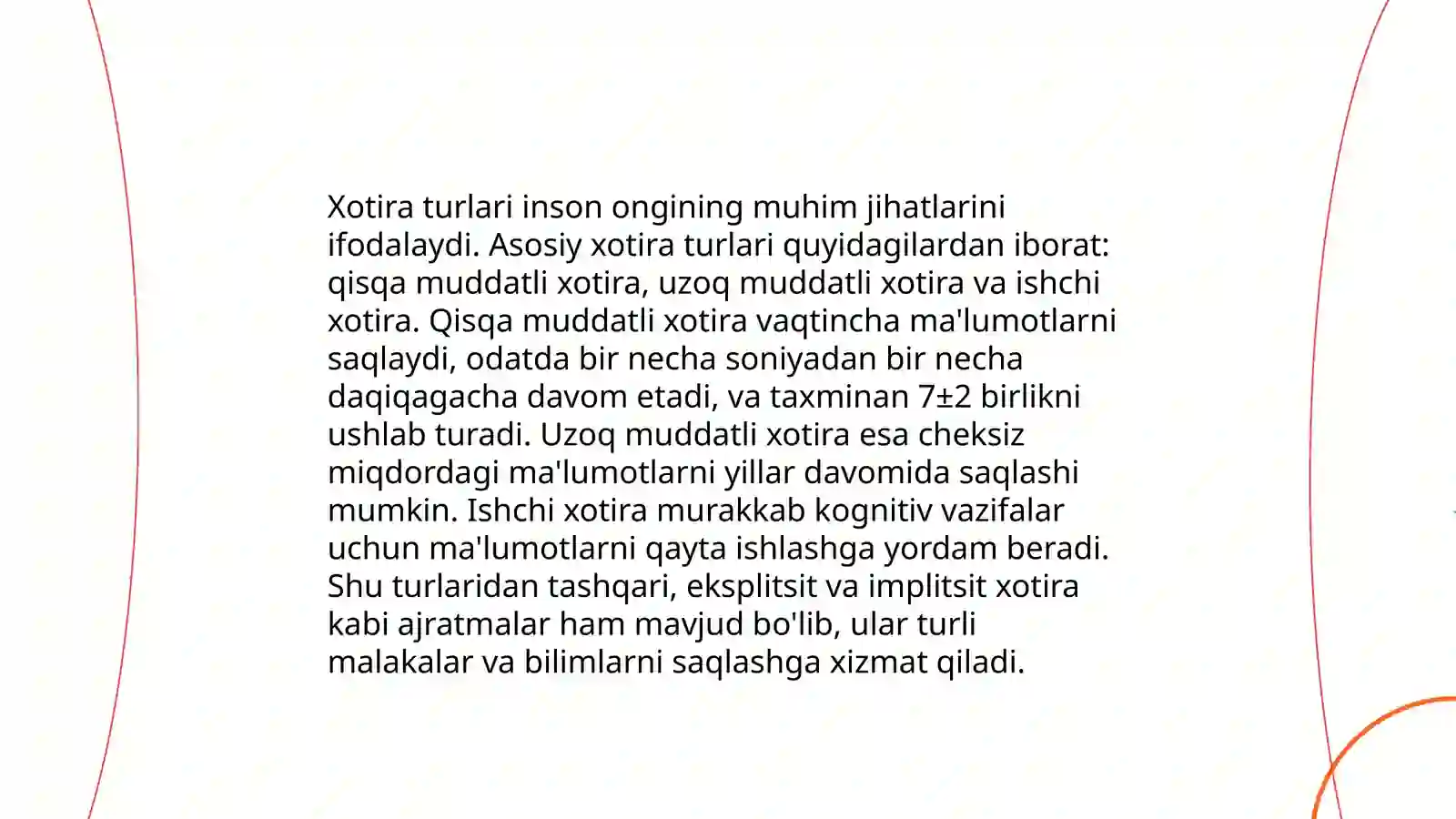 Xotira haqida tushuncha va uning nerv-fiziologik asosi 4