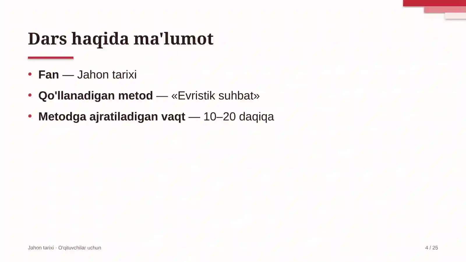 jahon tarixi darslarida evristik suhbat metodidan foydalanish 3025 4